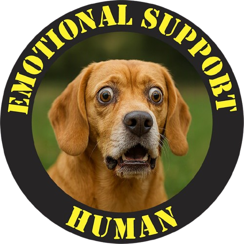 Emotional Support Human T-Shirt – Dog Photo Badge Tee