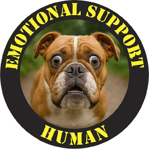 Emotional Support Human T‑Shirt – Funny Bulldog Pet Lover Tee