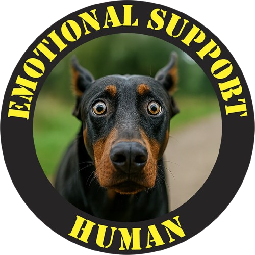 Emotional Support Human T‑Shirt — Doberman Pet Lover Tee