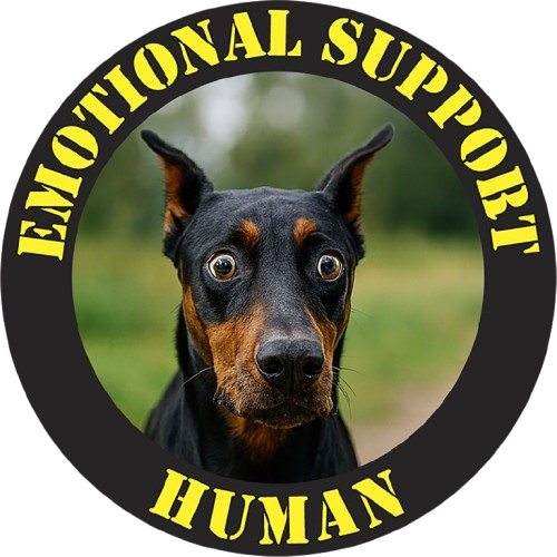 Emotional Support Human T‑Shirt — Doberman Pet Lover Tee