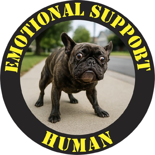 Emotional Support Human T‑Shirt – Funny Pet Rescue Tee with French Bulldog Photo