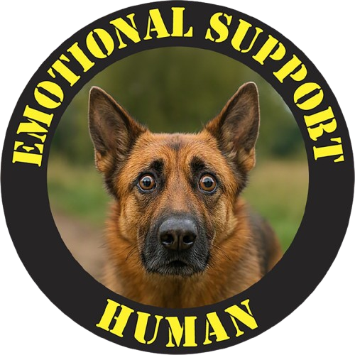 Emotional Support Human T‑Shirt — German Shepherd Therapy Dog Tee