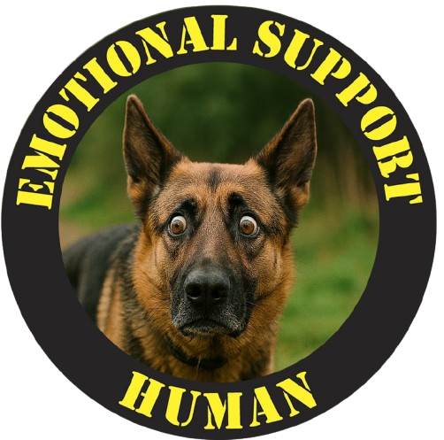Emotional Support Human T‑Shirt — Dog Photo Badge Tee