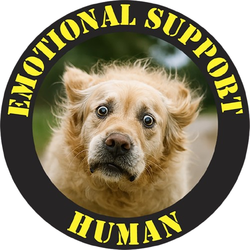 Emotional Support Human T-Shirt — Funny Dog Face Graphic Tee
