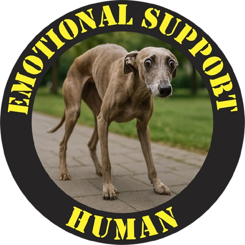 Emotional Support Human T-Shirt — Funny Dog/Whippet Rescue Tee