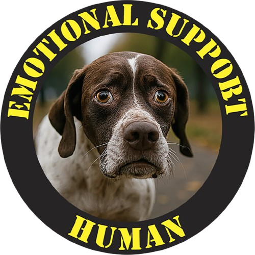 Emotional Support Human T-Shirt – Funny Dog Face Graphic Tee for Pet Lovers