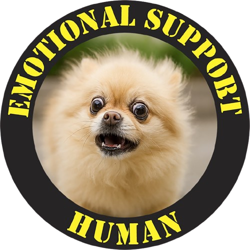 Emotional Support Human T‑Shirt — Cute Pomeranian Therapy Dog Tee