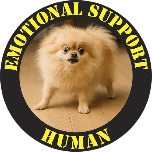 Emotional Support Human Tee — Cute Pomeranian Graphic T-Shirt