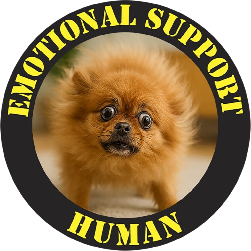 Emotional Support Human Tee — Cute Pomeranian Pet Lover Shirt