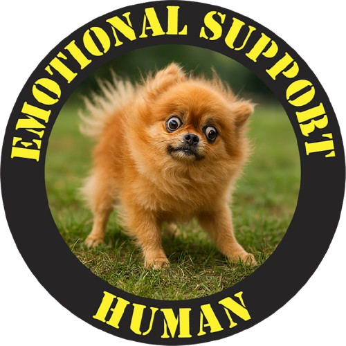 Emotional Support Human T‑Shirt — Cute Pomeranian Dog Graphic Tee