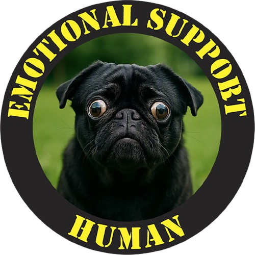 Emotional Support Human T-Shirt — Cute Pug Pet Lover Tee