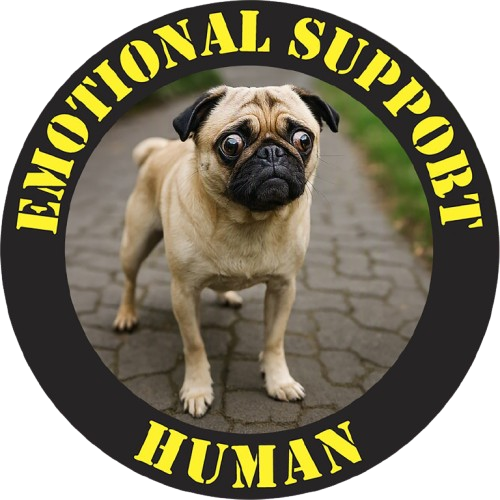 Emotional Support Human T‑Shirt — Funny Pug Pet Lover Tee