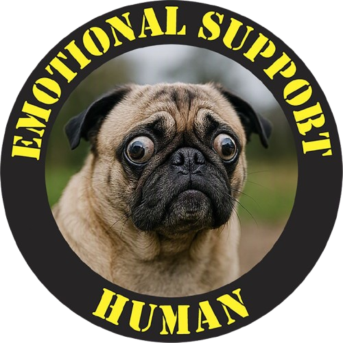 Emotional Support Human Tee — Pug Dog Graphic T-Shirt