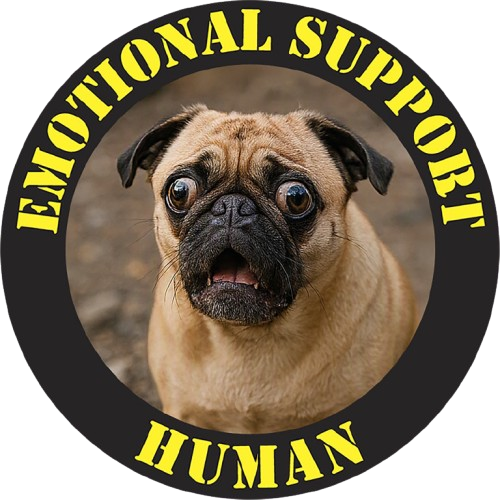 Emotional Support Human T-Shirt – Pug Graphic Tee, Funny Dog Lover Gift