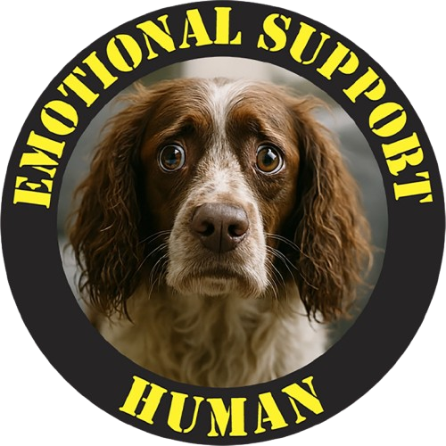 Emotional Support Human Tee — Funny Dog Face Graphic T-Shirt