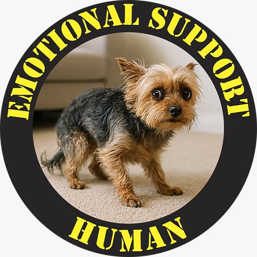 Emotional Support Human T‑Shirt — Cute Yorkie Pet Therapy Tee