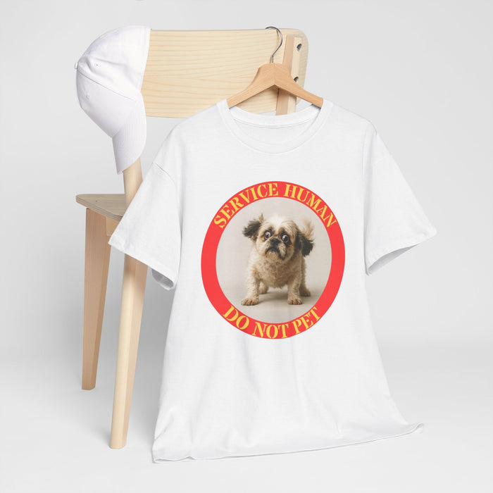 Service Human Do Not Pet T-Shirt — Funny Pug Service Dog Parody Tee