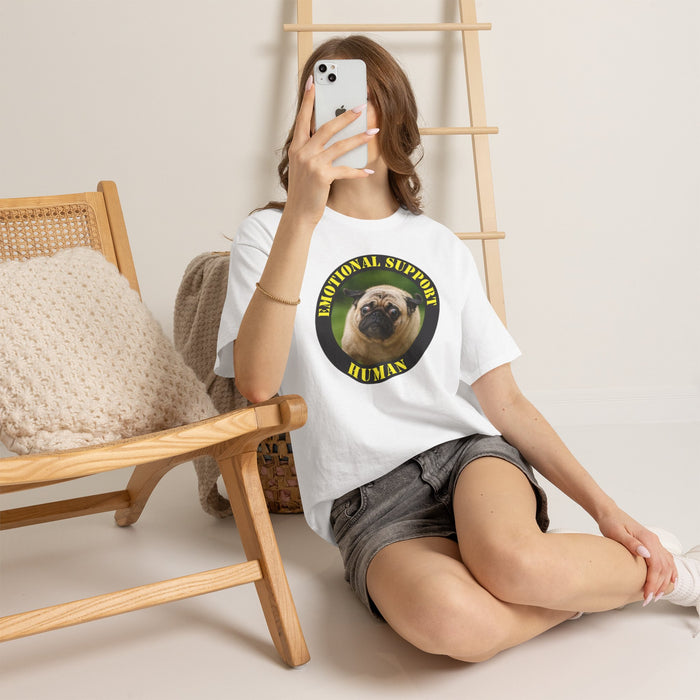 Emotional Support Human T-Shirt — Funny Pug Pet Lover Tee