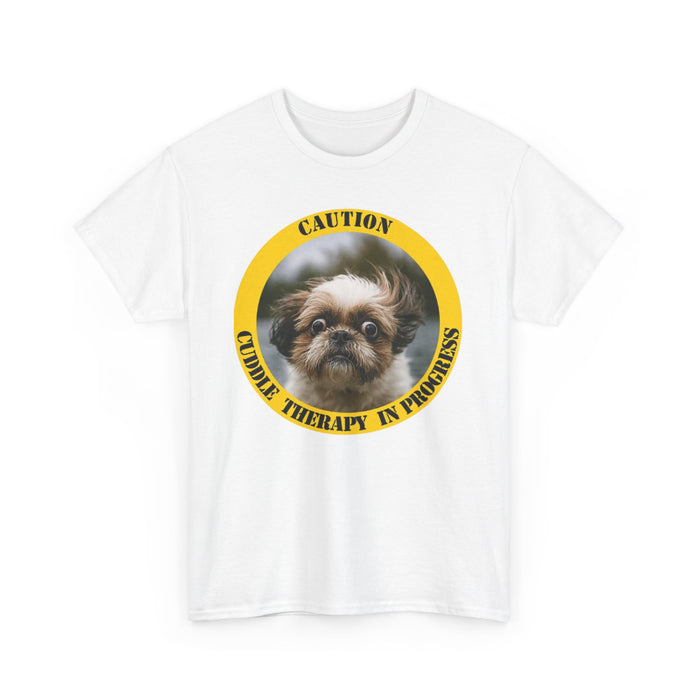 Cuddle Therapy Tee — Cute Dog "Caution: Cuddle Therapy in Progress" T-Shirt