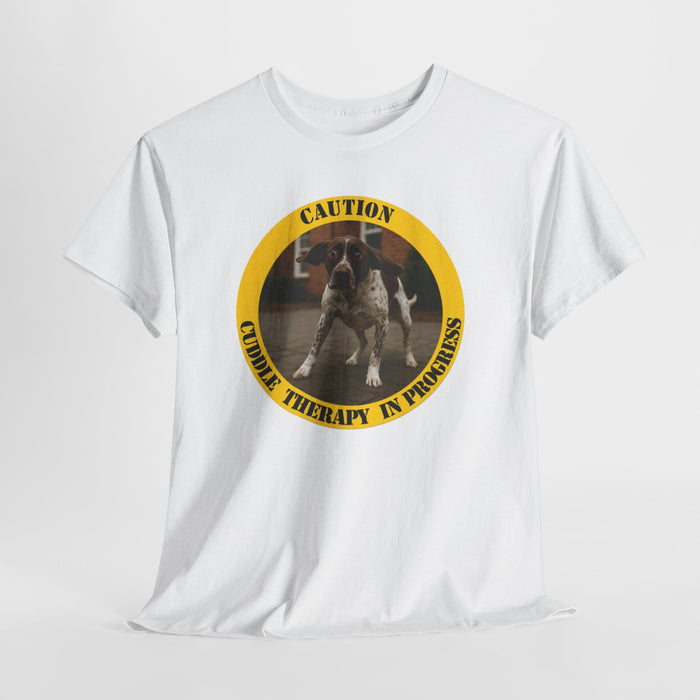 Dog Therapy T-Shirt — "Caution: Canine Therapy in Progress" Casual Tee for Dog Lovers