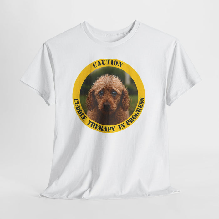 T‑Shirt — "Caution: Cuddle Therapy in Progress" Dog Rescue Tee