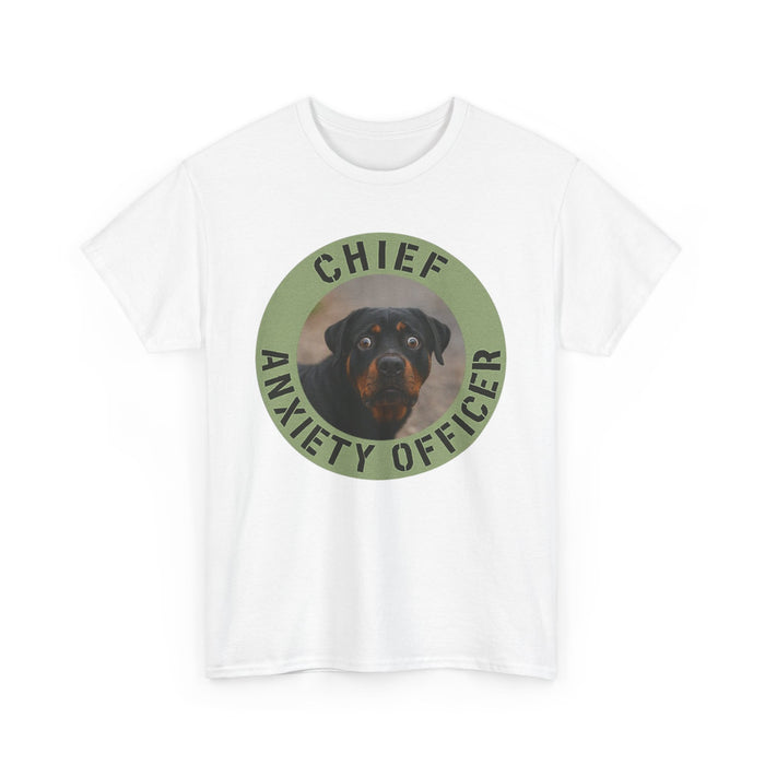 Chief Anxiety Officer Dog T-Shirt — Funny Rottweiler Pet Tee