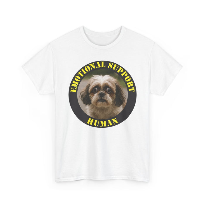 Emotional Support Human T-Shirt — Cute Shih Tzu Pet Rescue Tee