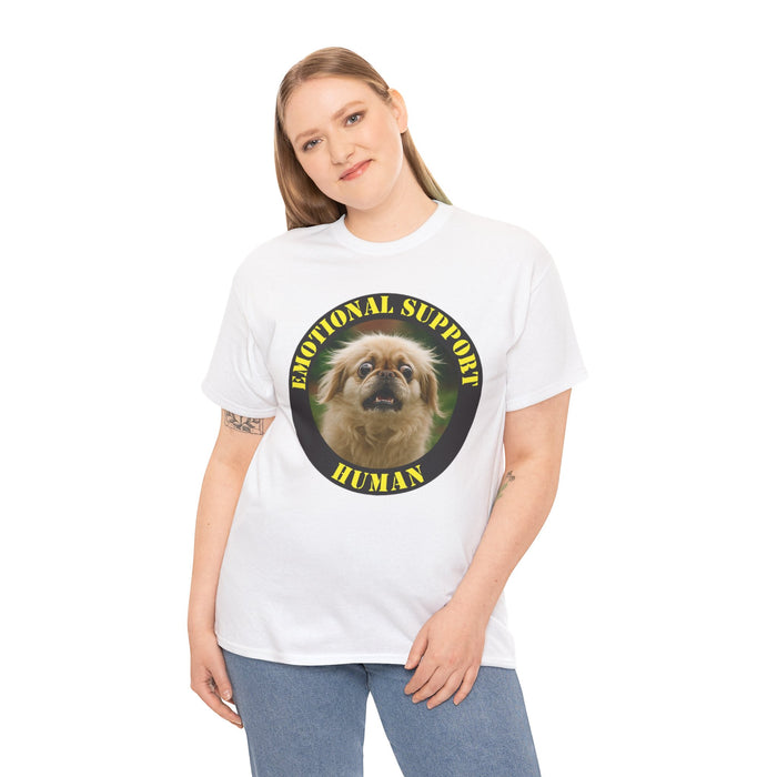 Emotional Support Human T-Shirt — Funny Dog Face Graphic Tee
