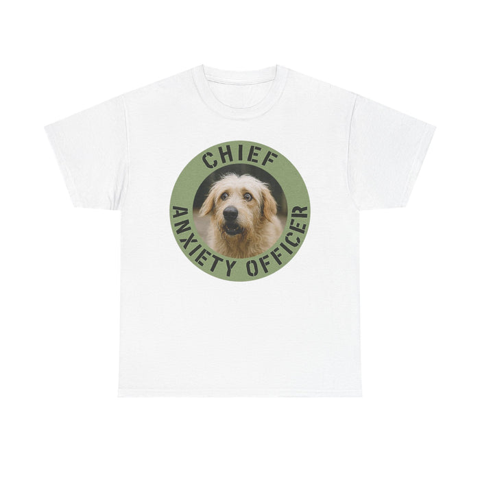 Chief Anxiety Officer T-Shirt — Cute Dog Graphic Tee for Anxious Pet Lovers
