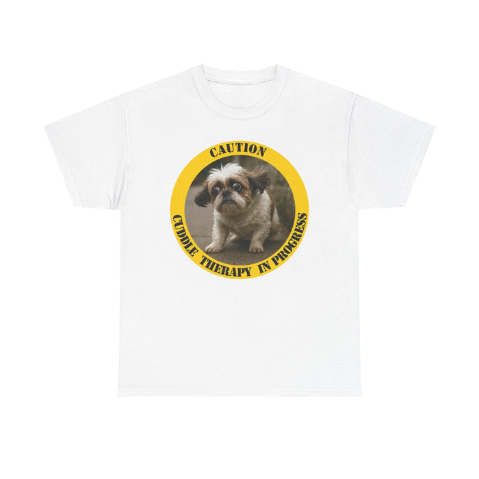 Dog Therapy T-Shirt — “Caution: Canine Therapy in Progress” Cute Pet Tee