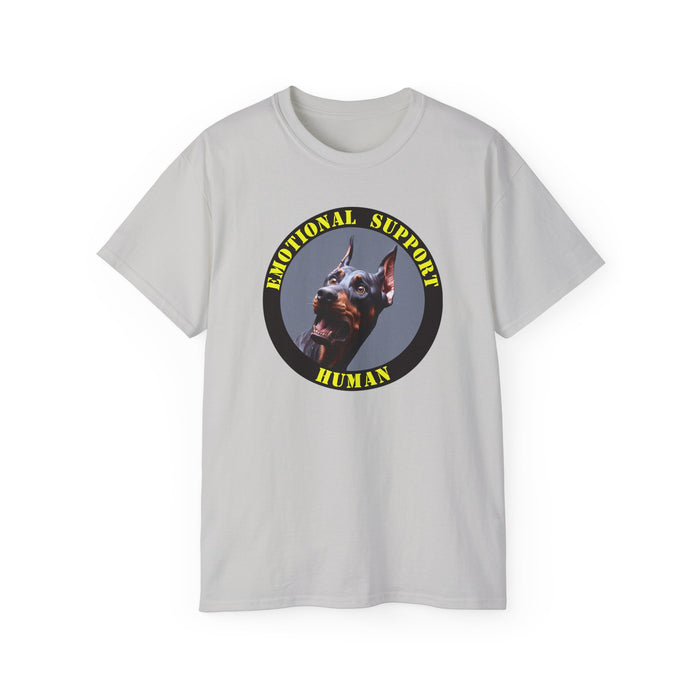 Emotional Support Human Tee - Unisex Cotton Shirt, Funny Dog Lover Gift, Pet Parent Apparel, Quirky Graphic Tee, Supportive Humor Wear