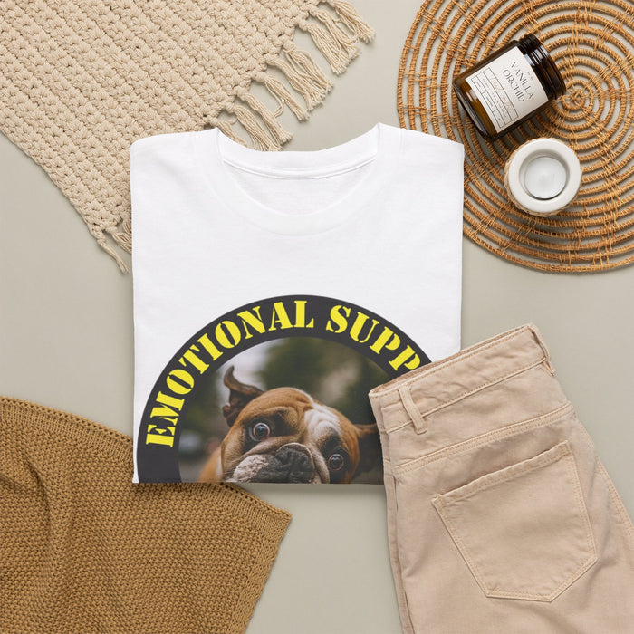 Emotional Support Human T‑Shirt — Cute Bulldog Graphic Tee