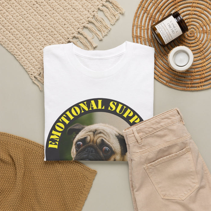Emotional Support Human T-Shirt – Pug Dog Graphic Tee