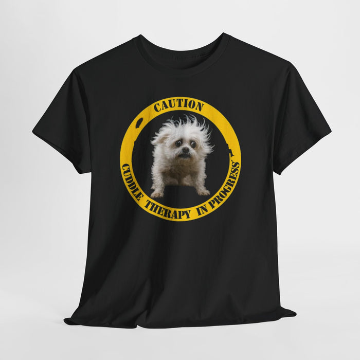 Dog Therapy T-Shirt — "Caution: Creative Therapy in Progress" Funny Pet Lover Tee