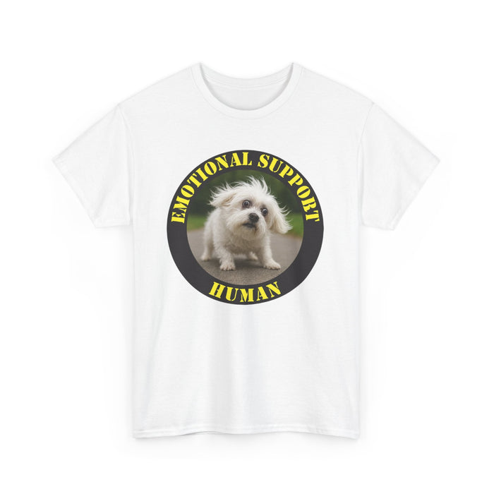 Emotional Support Human T-Shirt — Cute Dog Badge Graphic Tee