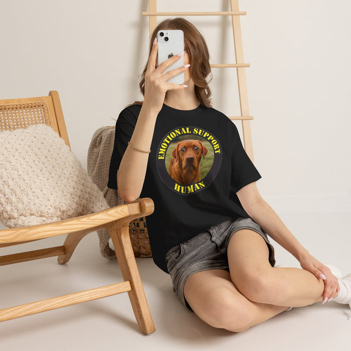 Emotional Support Human Tee – Funny Dog Photo Graphic T-Shirt