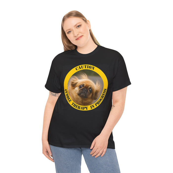 Pekingese Caution 'Cuddle Therapy in Progress' Tee