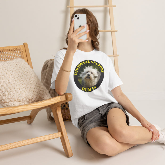 Emotional Support Human Tee — Funny Dog Photo Graphic T-Shirt