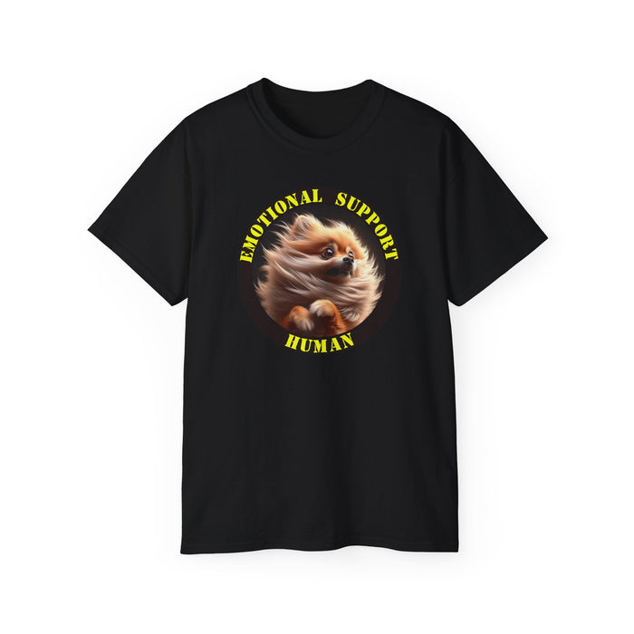 Emotional Support Human Tee - Unisex Cotton Shirt, Funny Dog Lover Gift, Pet Parent Apparel, Quirky Graphic Tee, Supportive Humor Wear