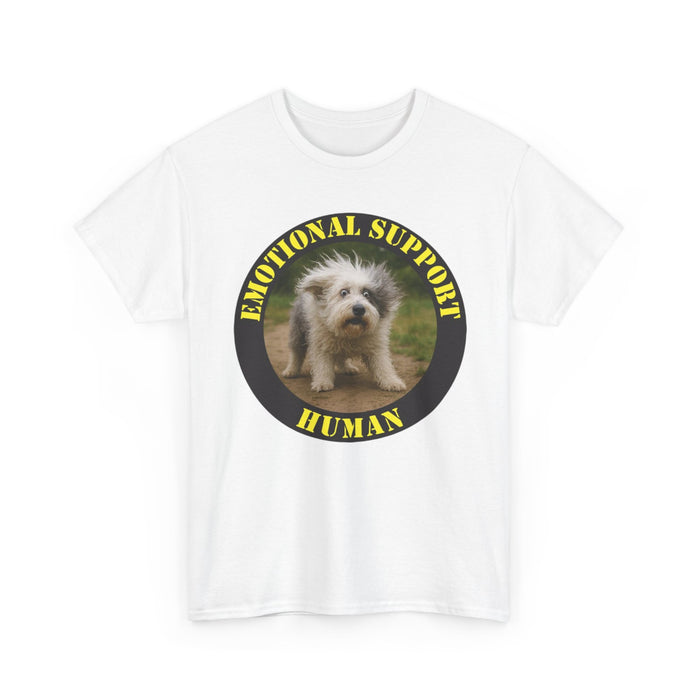 Emotional Support Human T-Shirt — Cute Puppy Badge Tee
