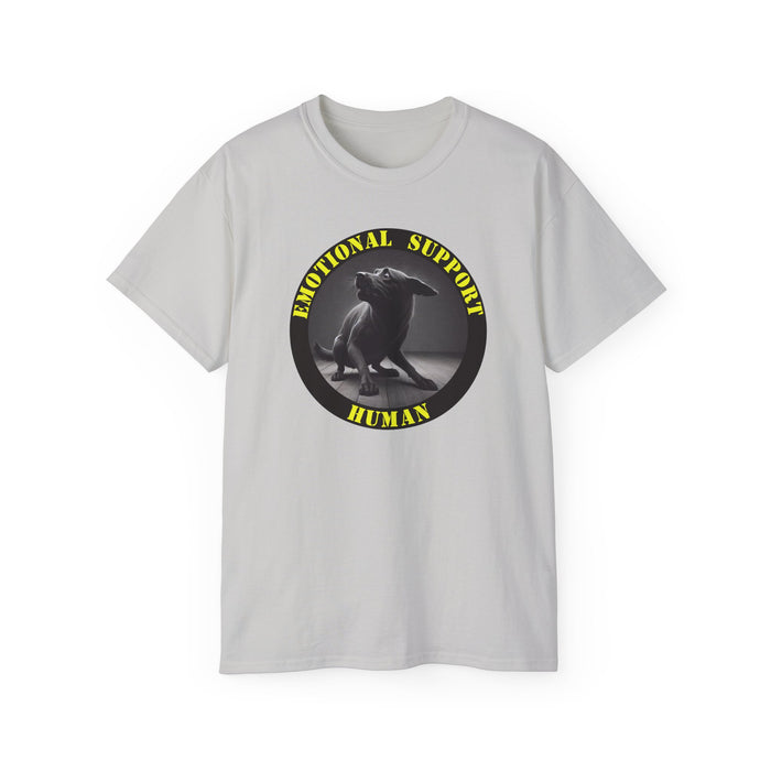 Emotional Support Human Tee - Unisex Cotton Shirt, Funny Dog Lover Gift, Pet Parent Apparel, Quirky Graphic Tee, Supportive Humor Wear