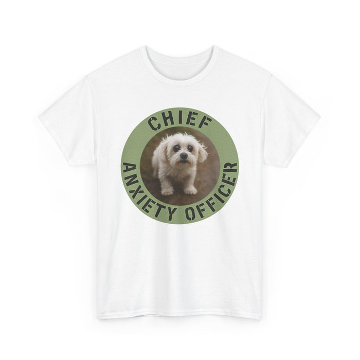 Chief Anxiety Officer T-Shirt — Cute Puppy Graphic Tee for Dog Lovers