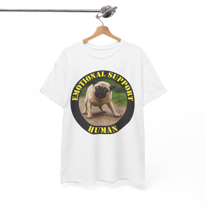 Emotional Support Human T-Shirt – Funny Pug Therapy Tee