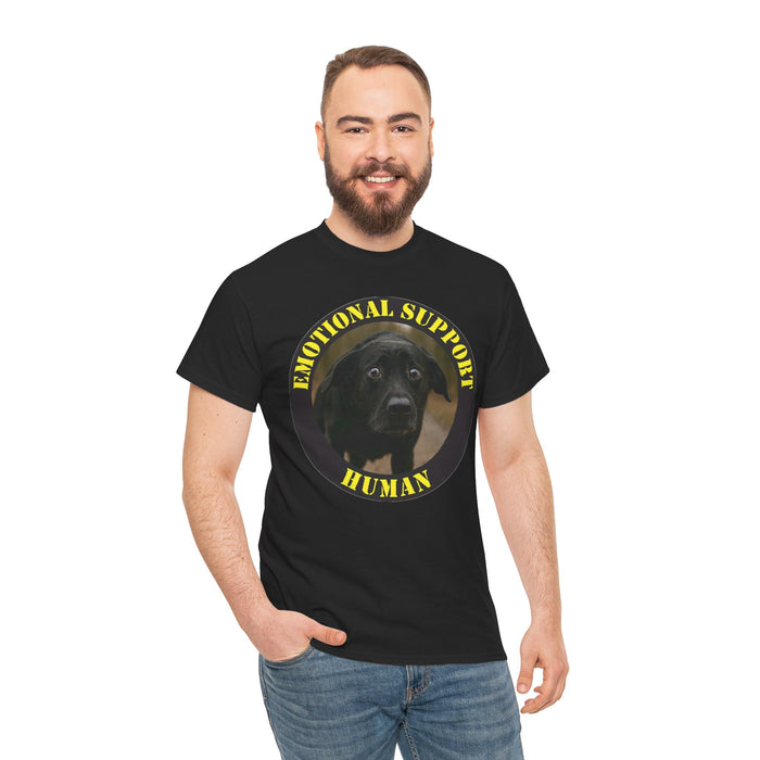 Emotional Support Human T-Shirt — Cute Black Lab Pet Lover Tee