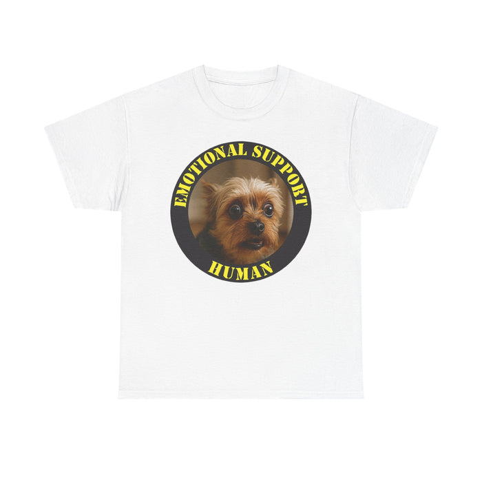 Emotional Support Human T‑Shirt — Cute Yorkie Dog Graphic Tee