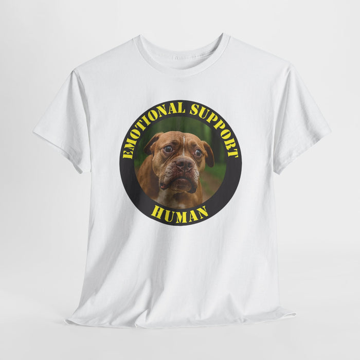 Emotional Support Human T‑Shirt — Funny Dog Face Tee for Pet Lovers