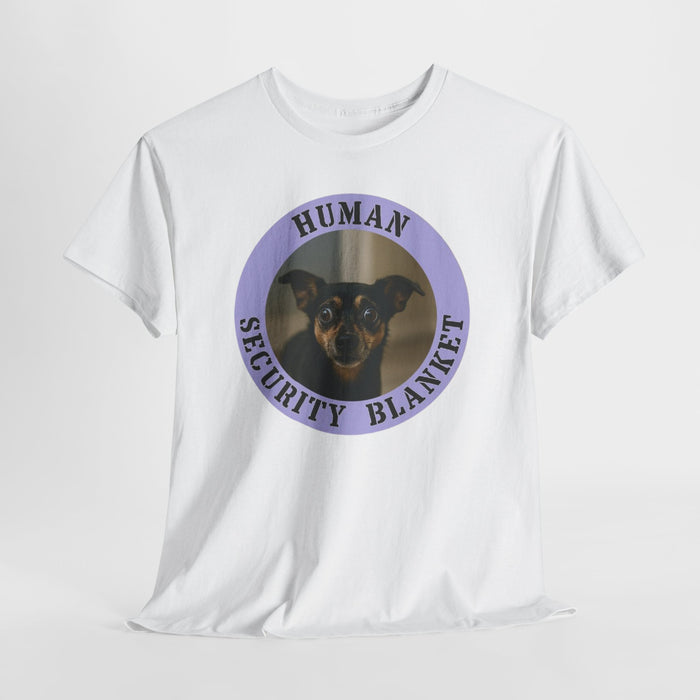 Dog Lover T‑Shirt — "Human Security Blanket" Cute Pet Photo Tee