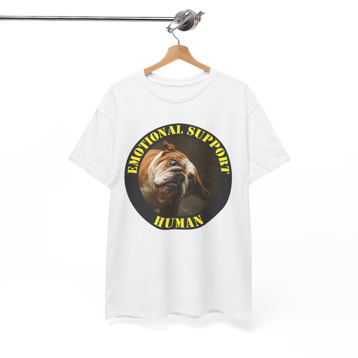 Emotional Support Human T‑Shirt — Funny Dog Face Graphic Tee