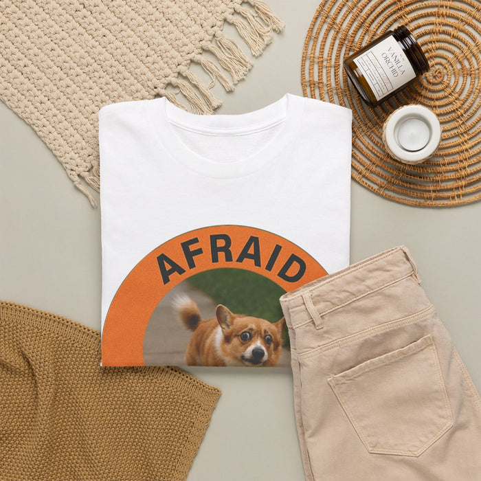 Corgi "Afraid But Trying" T-Shirt — Cute Encouragement Tee