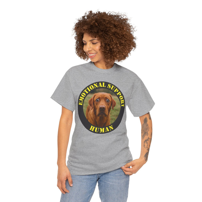 Emotional Support Human Tee – Funny Dog Photo Graphic T-Shirt